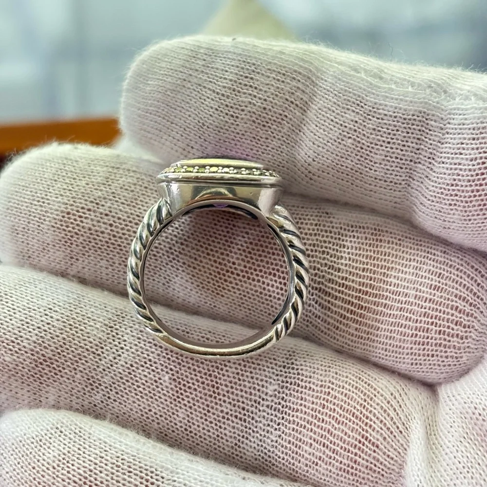 David Yurman 11mm Albion Ring with Amethyst & Diamonds 7